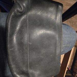 Black Leather Makeup Bag